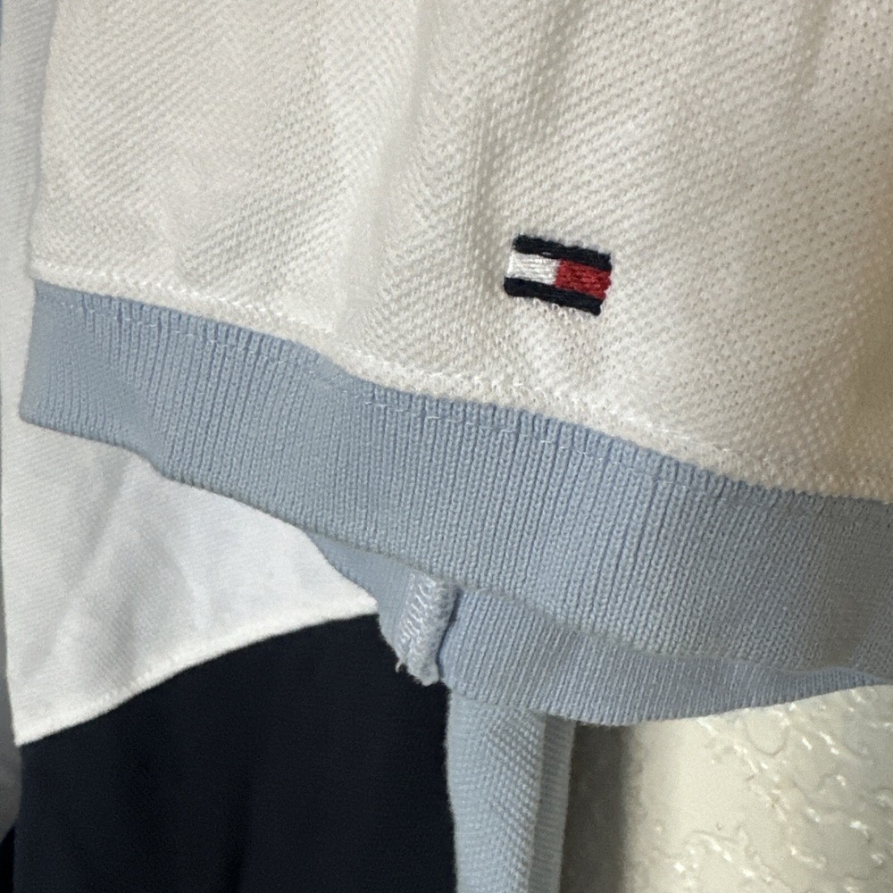 Vintage Tommy Hilfiger Shirt Y2K Rugby Diagonal Stripe Polo Men's L Color block - Picture 10 of 10
